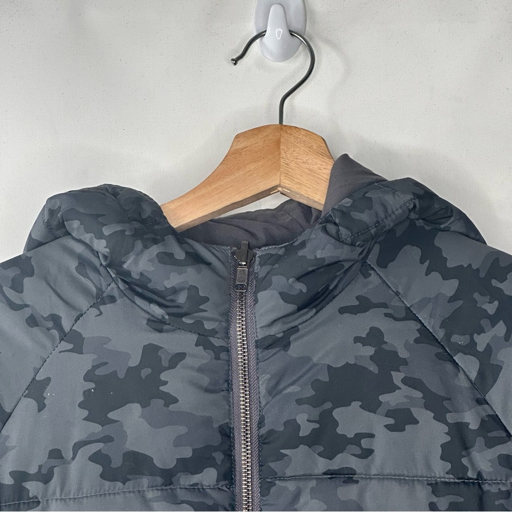 Dex Jacket Camo Junior Hooded Puffer Coat Reversible - Picture 4 of 13